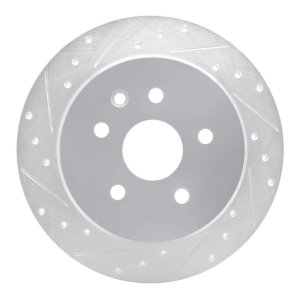 Lexus GS430 Brake Rotor (1) - Rear Left - R1 Concepts - Drilled & Slotted - Silver - `98-`10